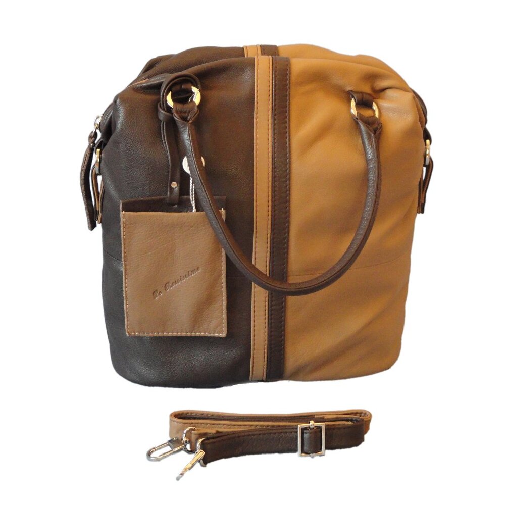 Bruno Rossi Tote/Shoulder Bag - Camel Brown